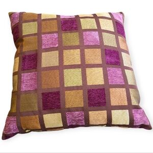 Spencer‎ home decor windowpane pillow patchwork velvet checker textured